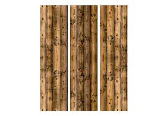 Biombo Cabaña de campo - textura de tablas de madera marrón oscuro