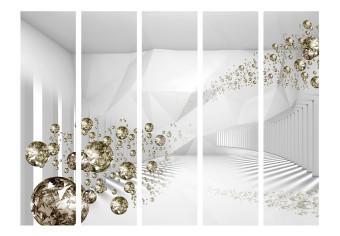 Biombo barato Pasillo diamantes II - esferas luz clara, 3D