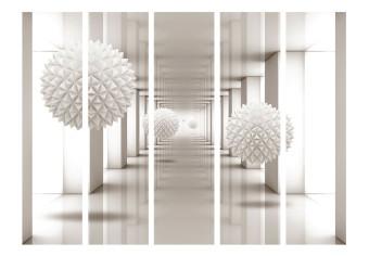 Biombo decorativo Puerta al futuro II - ilusión de figuras abstractas en espacio