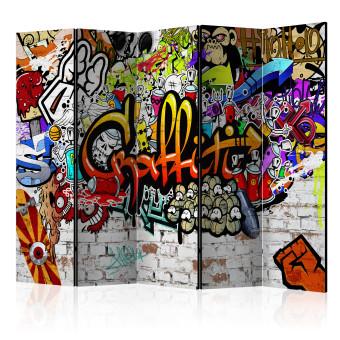 Biombo original Estilo colorido - grafiti urbano artístico en textura de ladrillos