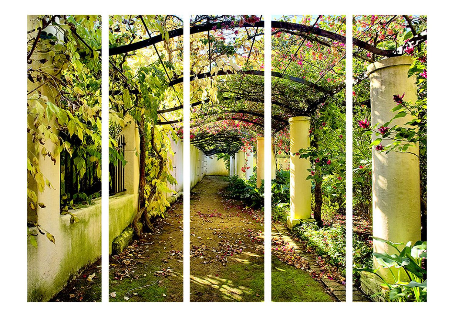Biombo barato Jardín romántico II - arquitectura con flores