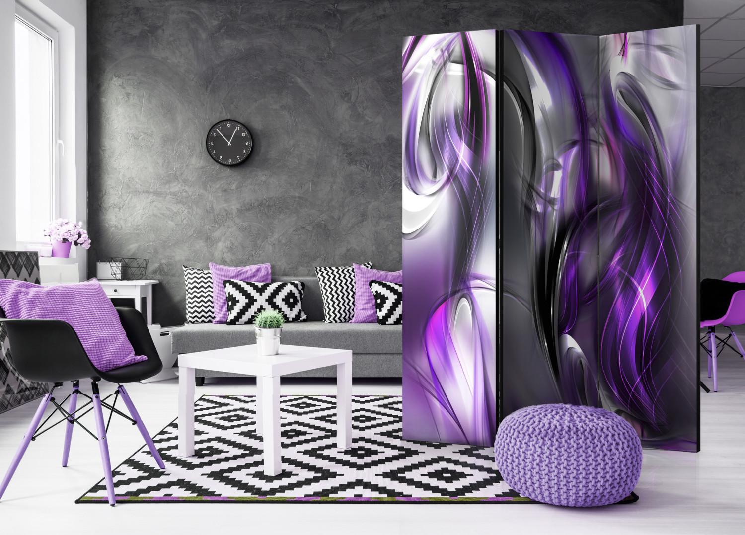 Biombo decorativo Girar púrpura - flor en espiral