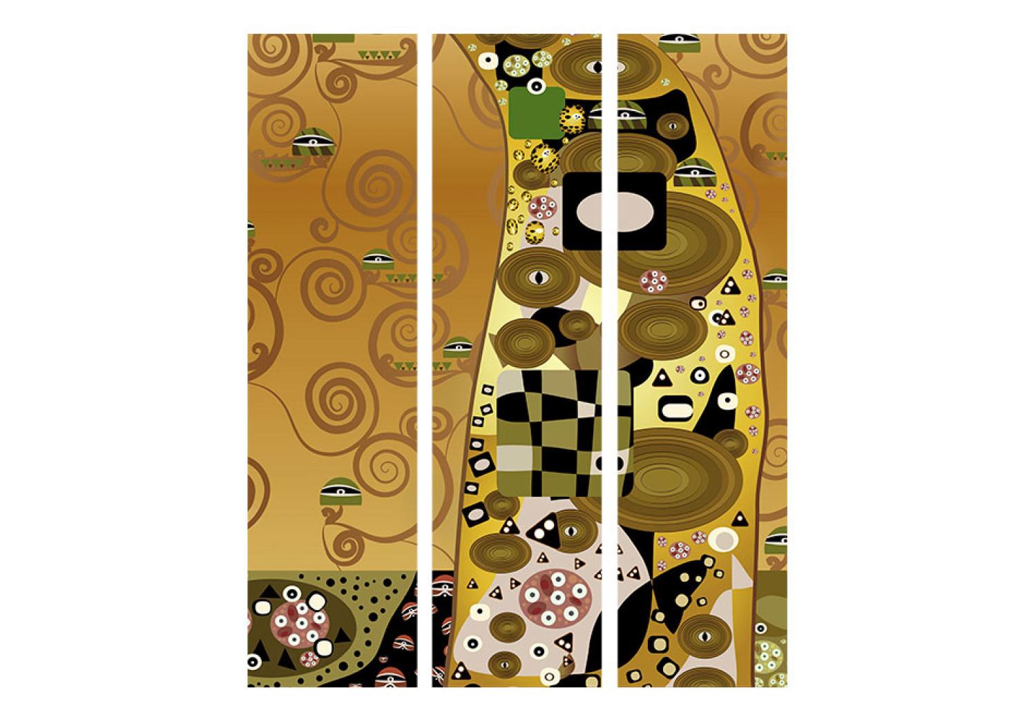 Biombo decorativo Geometría artística - figuras geométricas en el estilo de Gustav Klimt