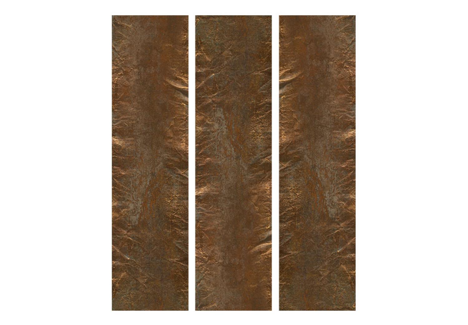 Biombo Estilo cobre - tela artísticamente arrugada y bronceada