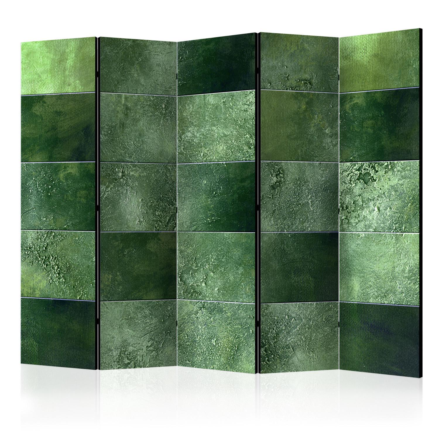 Biombo Rompecabezas verde II - textura artística de un mosaico verde