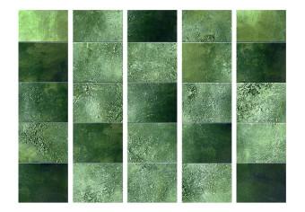 Biombo Rompecabezas verde II - textura artística de un mosaico verde