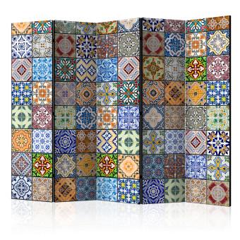 Biombo decorativo Mosaico colorido II - textura de mosaico colorido en estilo étnico