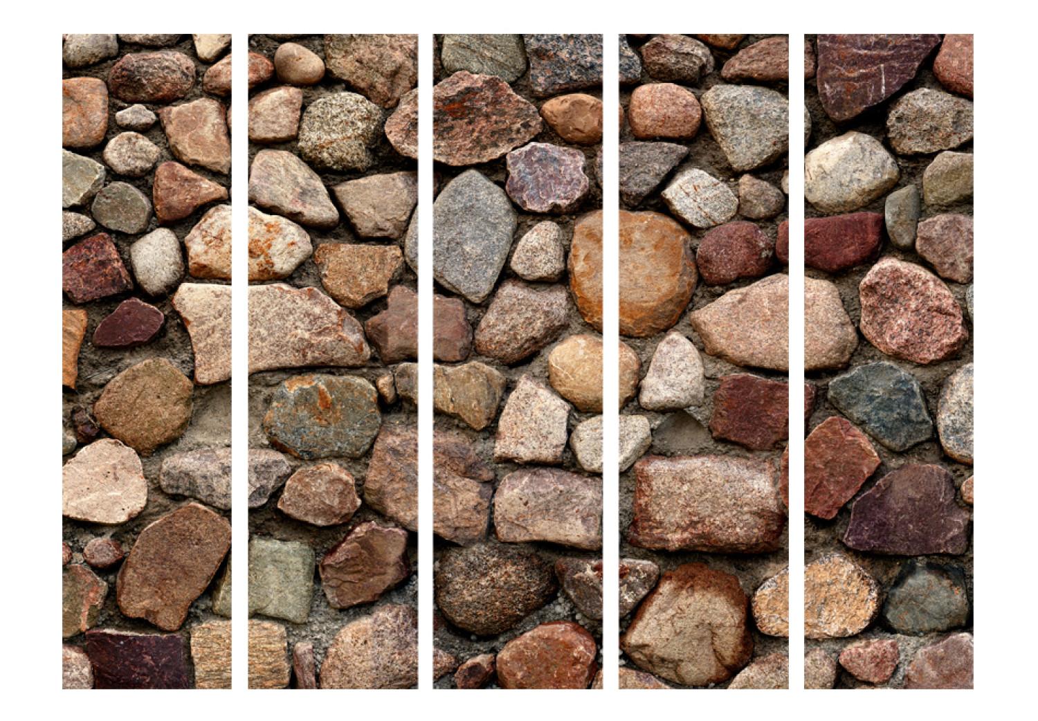 Biombo Ciudadela de verano II - textura arquitectónica de piedras coloridas