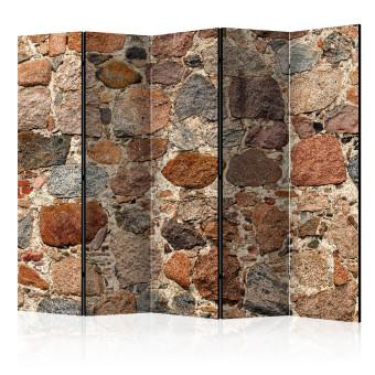 Biombo original Arte de piedra II - textura arquitectónica de piedras marrones