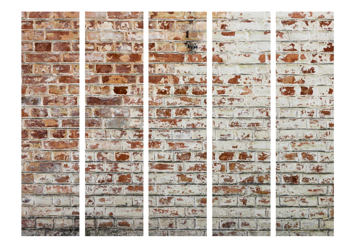 Biombo barato Muros memoria II - textura arquitectónica ladrillos rojos urbanos