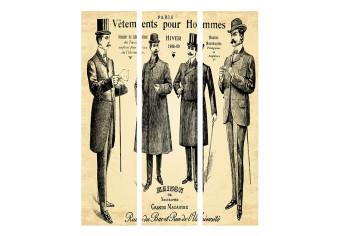 Biombo Vestimentas para Hombre - hombres y escritos franceses al estilo retro