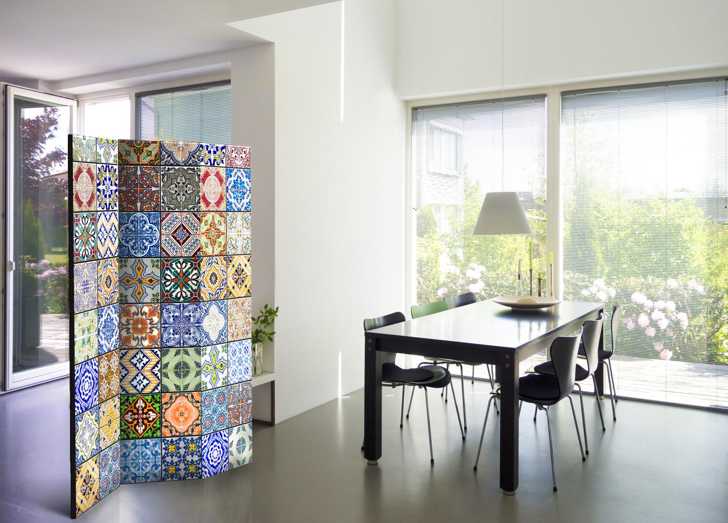 Biombo decorativo Mosaico colorido - textura en tema de patrones coloridos