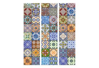 Biombo decorativo Mosaico colorido - textura en tema de patrones coloridos