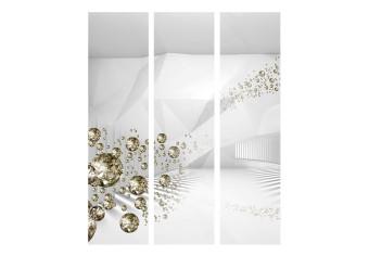 Biombo decorativo Pasillo de diamantes - ilusión blanca 3D en el brillo de los diamantes