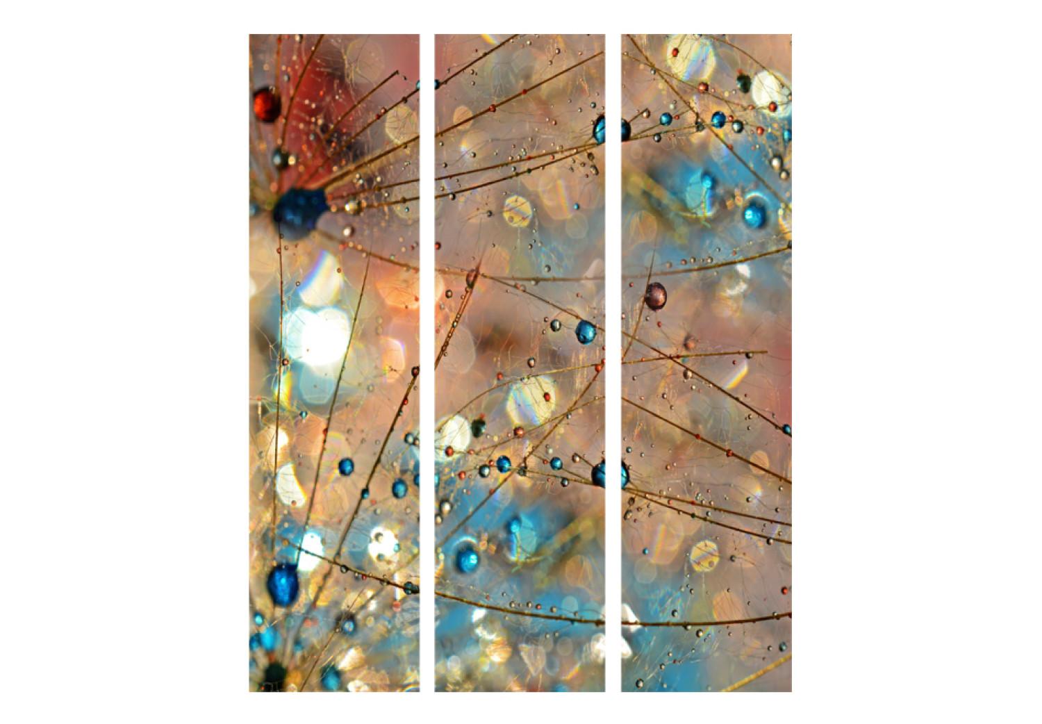 Biombo barato Mundo mágico - patrón abstracto de plantas en tema de agua coloreada
