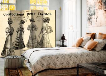 Biombo barato Conjuntos Damas II - siluetas escritos franceses estilo retro