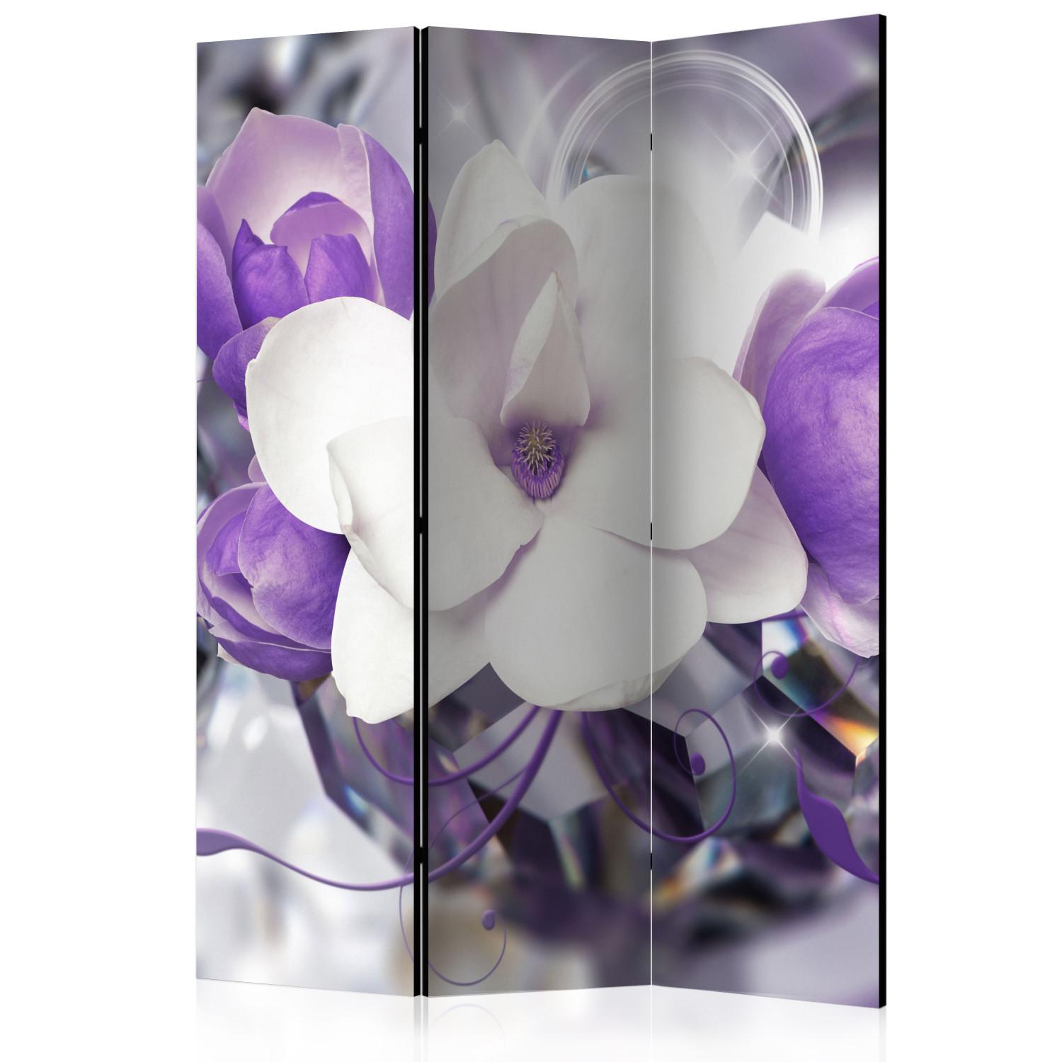 Biombo original Emperatriz púrpura - flor de magnolia con pequeñas flores púrpuras