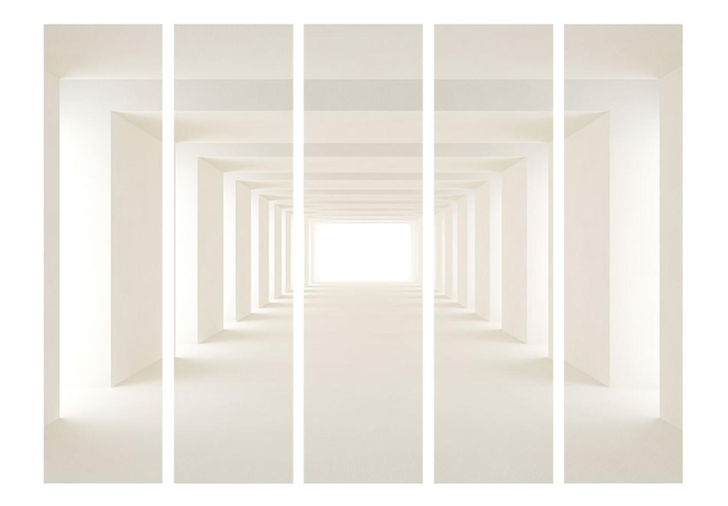 Biombo decorativo Hacia la luz II - pasillo abstracto en ilusión espacial 3D
