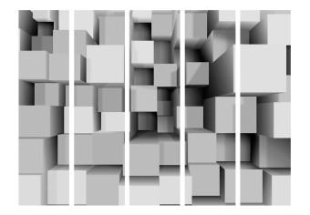 Biombo decorativo Puzzles geométricos II - figuras geométricas abstractas en ilusión