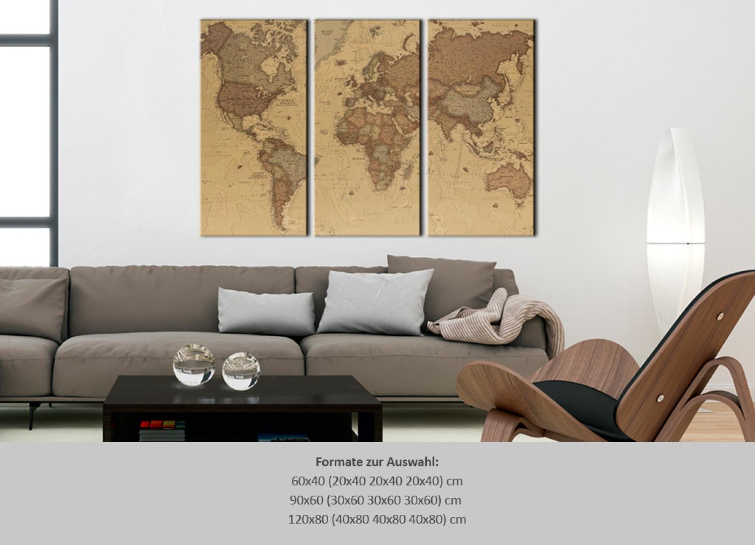 Tablero decorativo en corcho Stylish World Map [Cork Map]