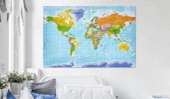 Tablero decorativo en corcho World Map: Countries Flags [Cork Map]