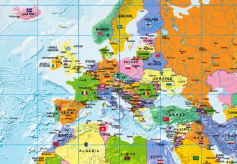 Cuadro Banderas y Textos (1 parte) - Mapa Mundial Colorido con Textos