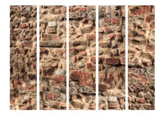 Biombo Vintage Wall II - textura arquitectónica de ladrillo ceglia marrón
