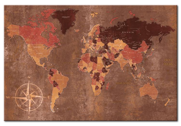 Cuadro en lienzo Maps: Mahogany World