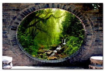 Cuadro decorativo Misterioso paso de piedra (1 parte) - vista del bosque verde