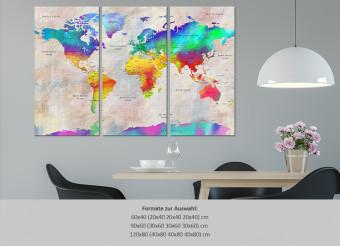 Decoración en corcho World Map: Rainbow Gradient [Cork Map]