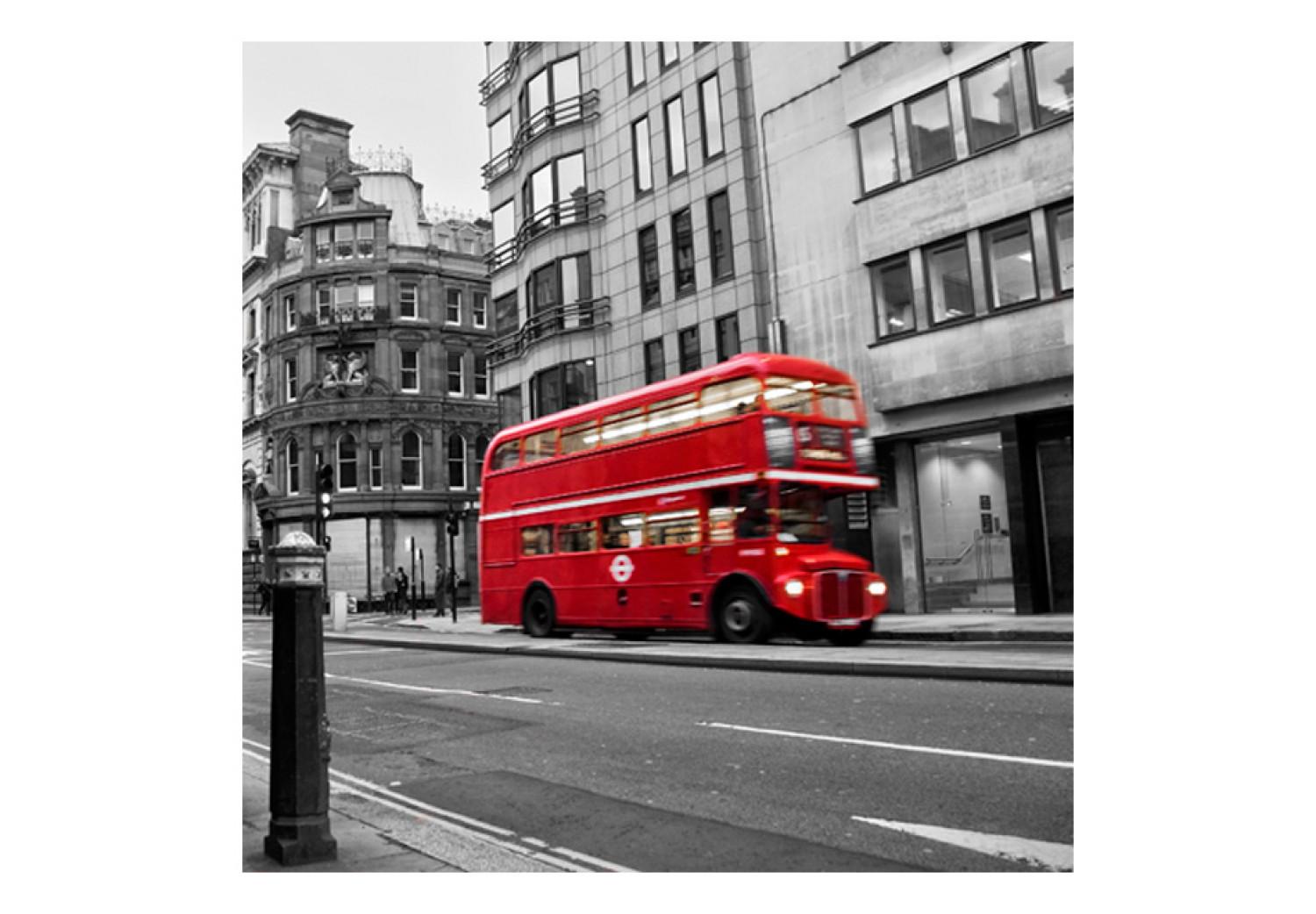 Fotomural a medida Londres - autobús de dos pisos en blanco y negro