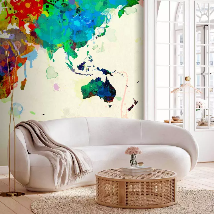 Fotomural Paint splashes map of the World