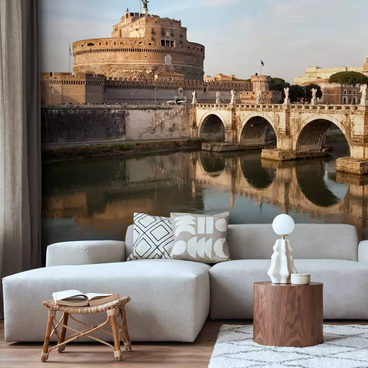 Fotomural Arquitectura de Roma, Italia - Puente Sant'Angelo en el río Tíber