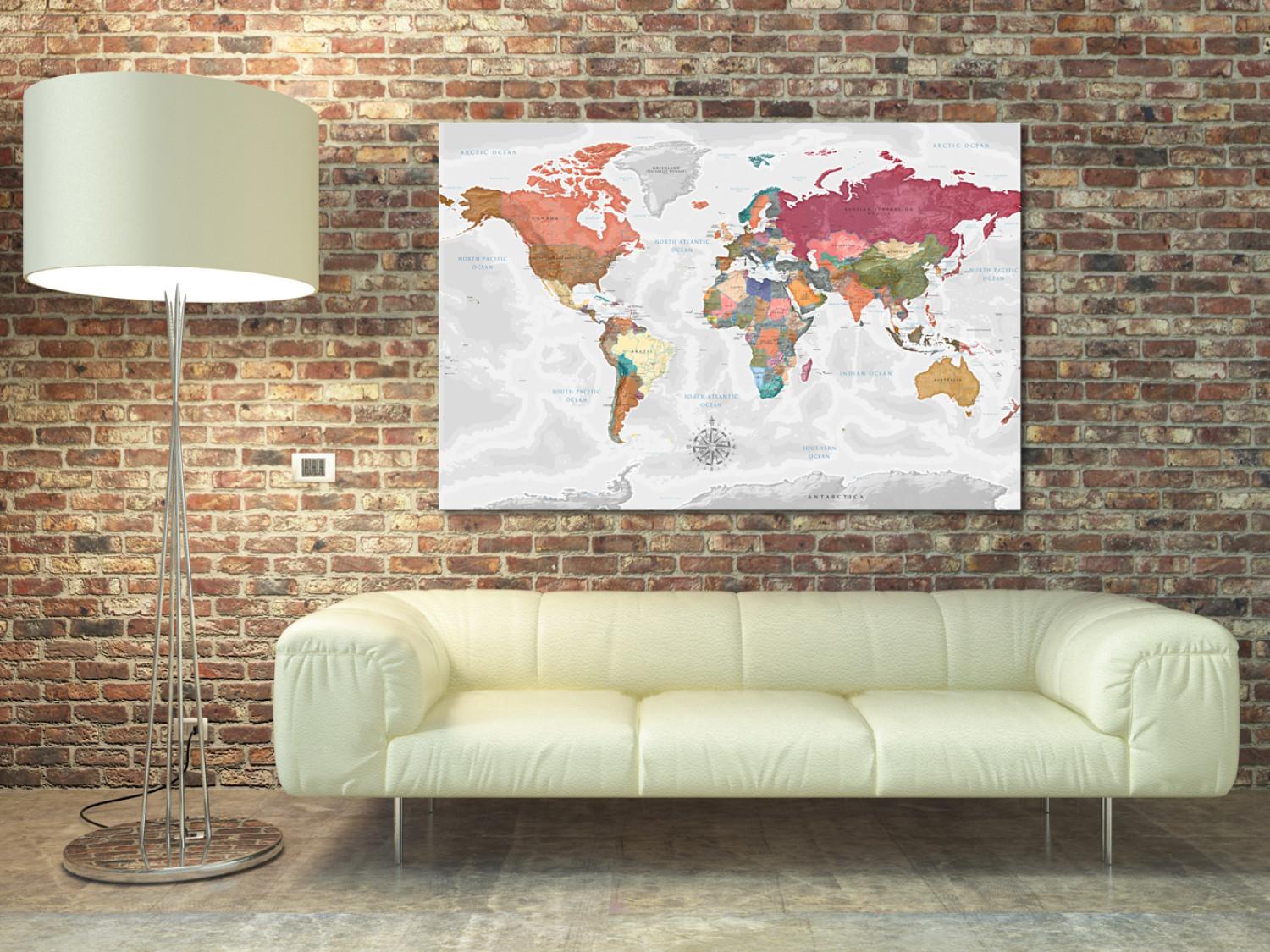 Tablero decorativo en corcho Travel Around the World [Cork Map]