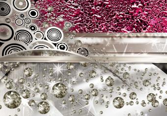 Cuadro Rosa oculta - abstracción diamantada rosa