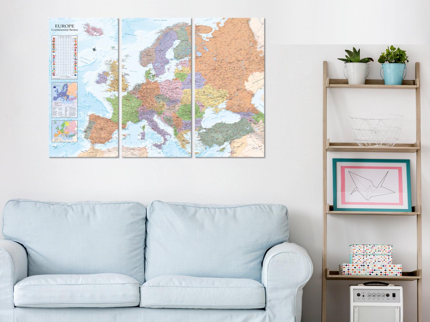 Tablero decorativo en corcho World Maps: Europe II [Cork Map]