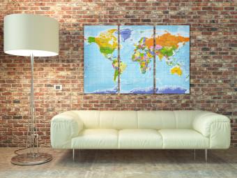 Tablero decorativo en corcho World Map: Countries Flags II [Cork Map]
