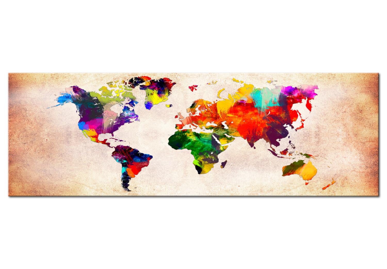 Cuadro World Map: Colourful Ramble