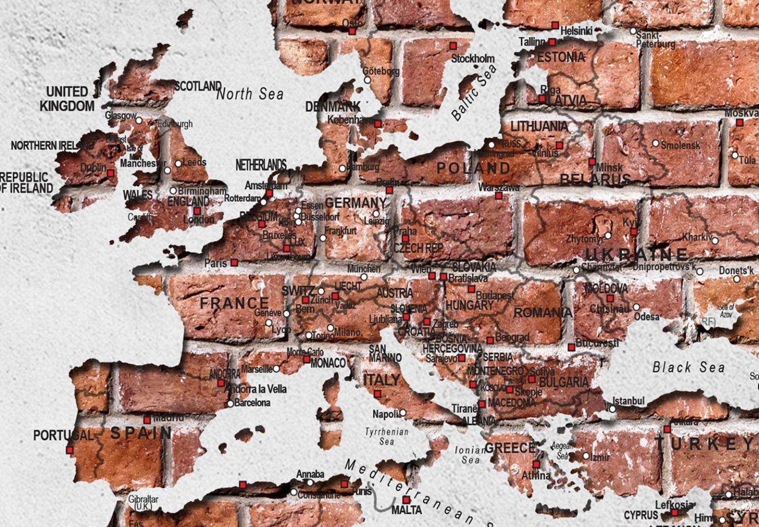 Tablero decorativo en corcho Brick World [Cork Map]