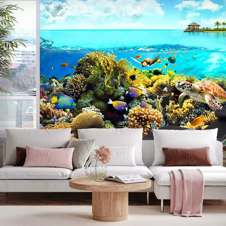 Fotomural a medida Océano colorido - paisaje marino y corales