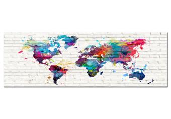 Cuadro decorativo Mapas: Murallas del mundo - mapa del mundo con continentes coloridos
