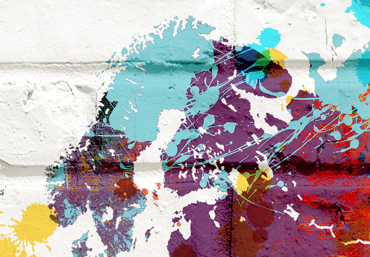 Fotomural decorativo Viajes coloridos - mapa del mundo en acuarela