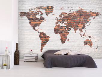 Fotomural World Map: Brick Wall