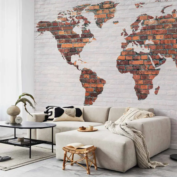 Mapa del mundo: Pared de ladrillos