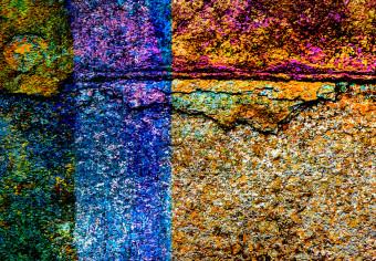 Cuadro moderno Misterio de la cueva solar - colorida abstracción de textura metálica