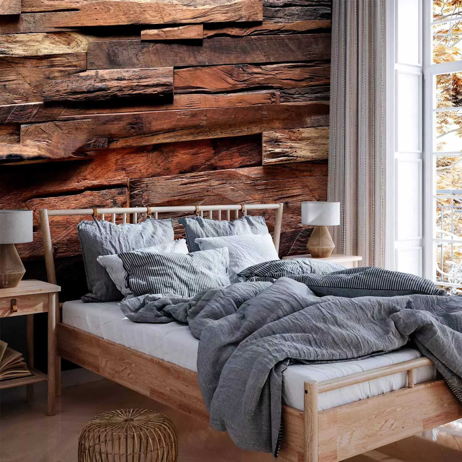 Fotomural Rustic Style: Forest Cottage para pared Madera