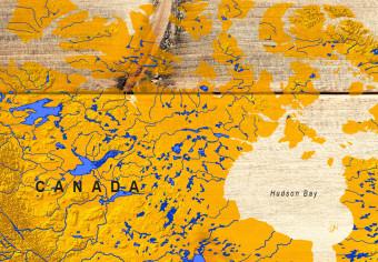 Decoración en corcho Map on wood: Colourful Travels [Cork Map]