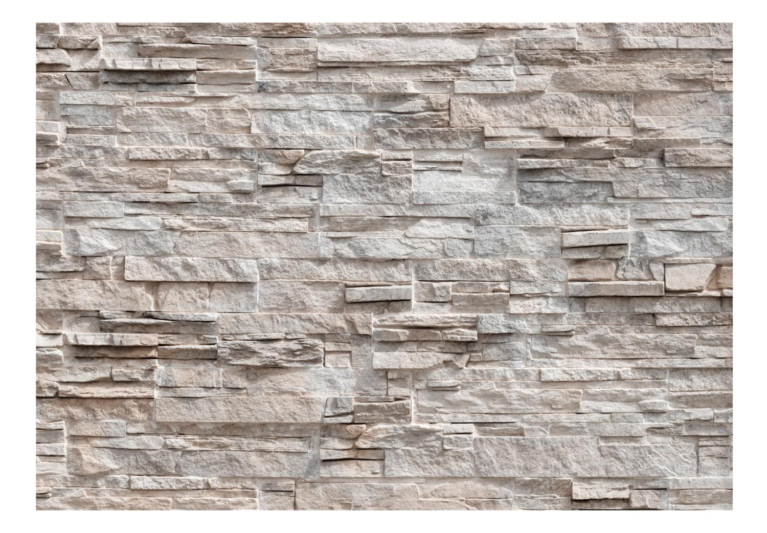 Fotomural a medida Maravilla - fondo beige con textura irregular de bloques de piedra