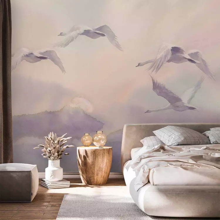 Fotomural decorativo Flying Swans