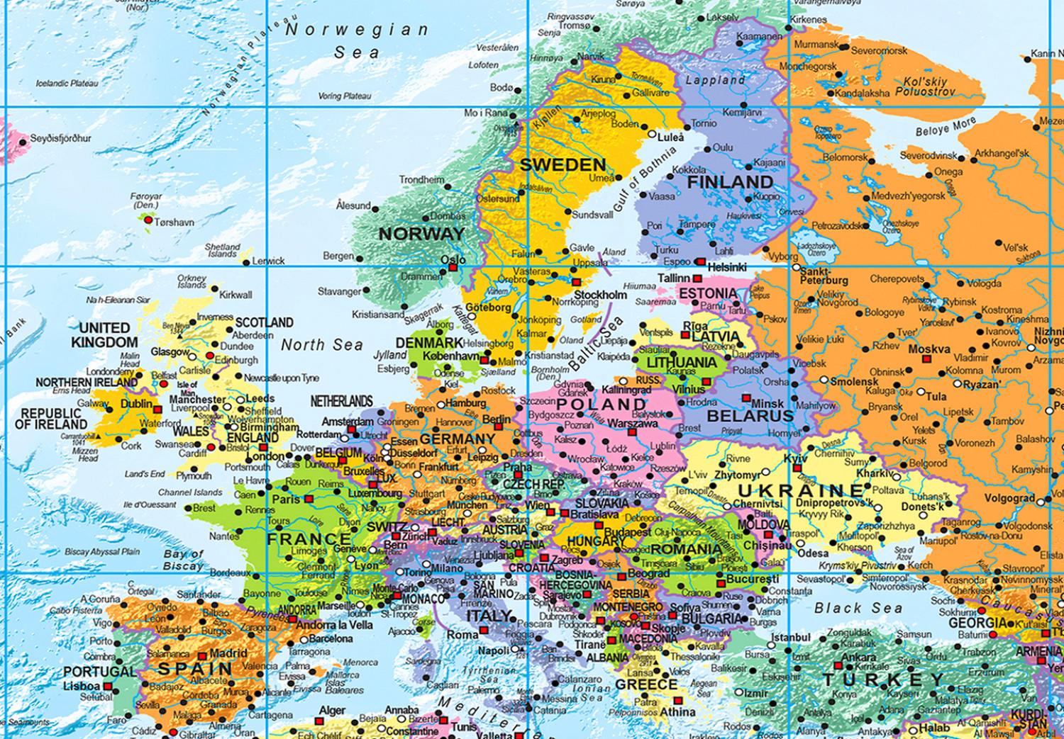 Tablero decorativo en corcho World: Colourful Map II [Cork Map]